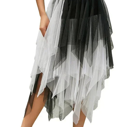 Tutu estivo gonna donna Harajuku Casual Tulle Bottom Jupe Femme Faldas moda vita alta Midi Mesh gonne abbigliamento donna Saia