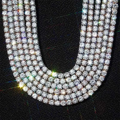 3Mm-5Mm Iced Out Bling 5A Cubic Zirconia1 Fila Collana a catena da tennis Uomo Gioielli Hip Hop 5A Collana da uomo e da donna Trasporto di goccia