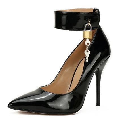 Scarpe décolleté sexy con tacco alto Scarpe da donna con cinturino alla caviglia Chiave Dec Designer di lusso con punta a punta Scarpe con tacco a spillo da donna nere rosse