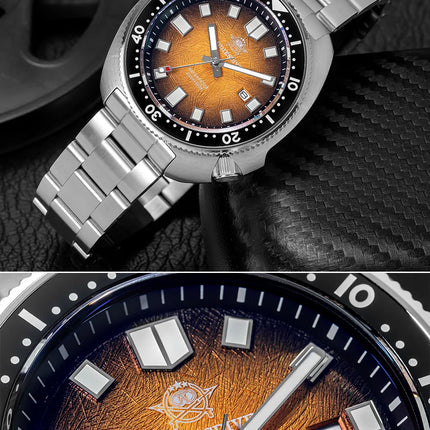 ADDIESDIVE New 43.8mm Watch for Men Dive AD2511 Luxury Sapphire Quartz Wristwatch 100m Waterproof Stainless Steel Luminous Watch
