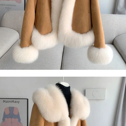 2026 Winter New Faux Fur Jacket Women's Overcoat Fashion Loose Thickened Warm Parker Coat Women's Down Jacket Outwear Casaco