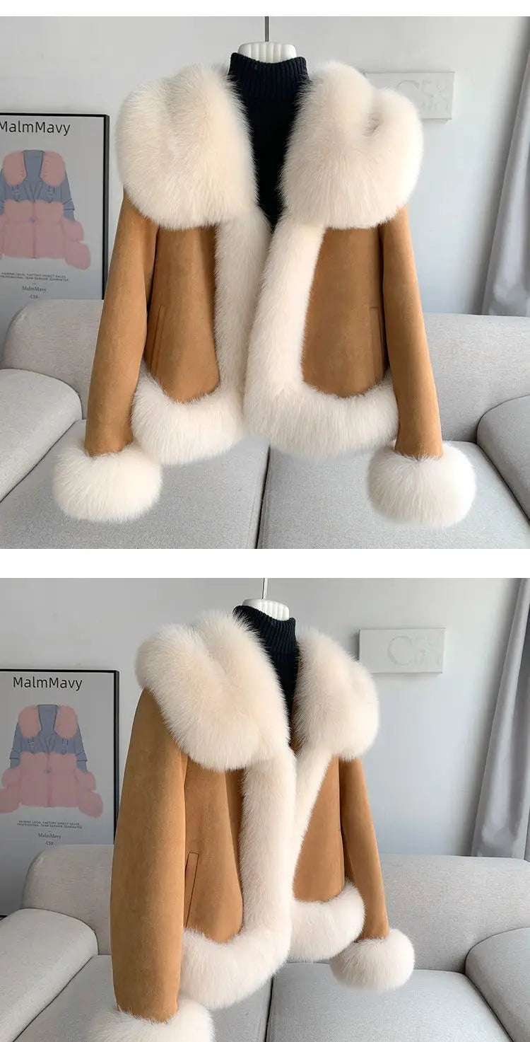2026 Winter New Faux Fur Jacket Women's Overcoat Fashion Loose Thickened Warm Parker Coat Women's Down Jacket Outwear Casaco