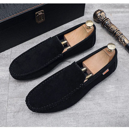 Scarpe Slip-On Artigianali in Vera Pelle per Uomo - Mocassini Casual Formali Traspiranti e Comodi con Suola in Gomma