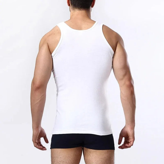 1/3 Pieces Men's Solid Color Basic Cotton Vest Youth Slim Exercise Absorbent T-Shirt