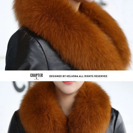 Hot Sale Winter Women's Faux Fur High Quality Faux Sheepskin Coats Keep Warm With Fur Fox Collars Slim Female Furs