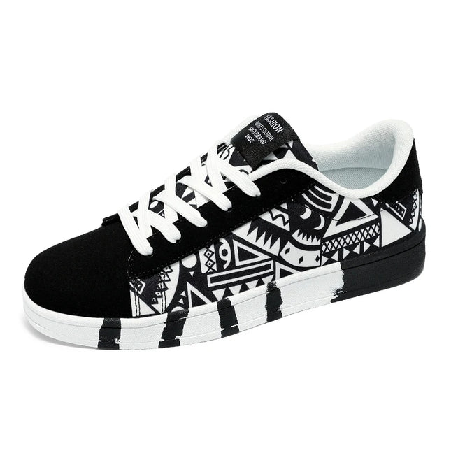 Scarpe vulcanizzate rosse di alta qualità per uomo Sneakers casual unisex 46 Taglia Moda Graffiti Sneakers piatte Scarpe da skateboard da uomo