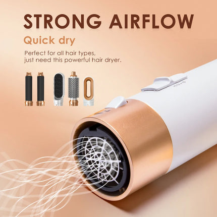 5 in 1 Hair Dryer Hot Comb Set Professional Curling Iron Hair Straightener Styling Tool For Professional Hair Dryer Household
