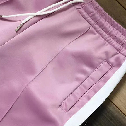 European and American new leisure sports suit men and women high-end fashion space cotton cardigan fashion two-piece large size PlatiNum