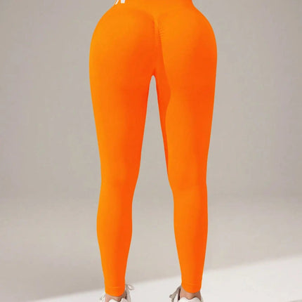 European and American Seamless Yoga Leggings with Waistband Lettering, Butt-Lifting, Quick-Dry Women's Breathable Tights for Pea PlatiNum
