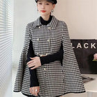 High end Casual Simple and Trendy New Cape Double Row Knitted Woolen Coat 2026 Autumn Waist Cinching Fashionable Slimming Coat
