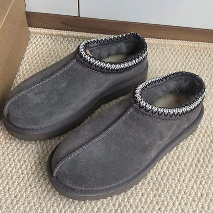 Tasman Winter Warm Wool Women's Tazz Classic Ultra Mini Slippers Thin Sole Genuine Leather And Fur Snow Boots