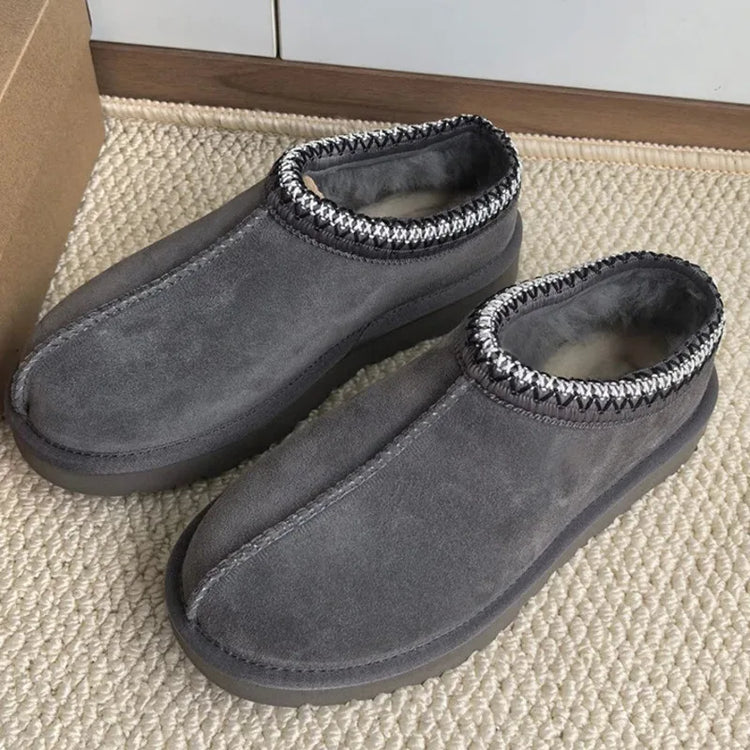 Tasman Winter Warm Wool Women's Tazz Classic Ultra Mini Slippers Thin Sole Genuine Leather And Fur Snow Boots
