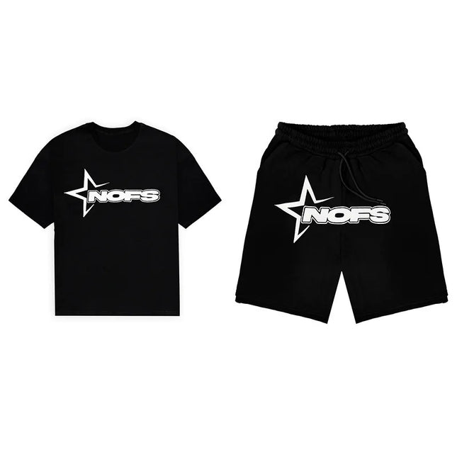 Y2K T-shirt Short Kpop Street Fashion Print Unisex Short Sleeve Top Casual Loose Drawstring Shorts Pants Women Men Clothing Tees
