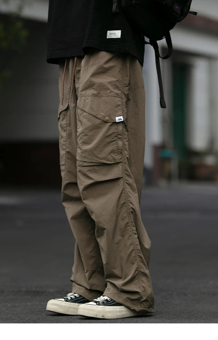Spring Summer Korean Outdoor Functional Waterproof Cargo Pants For Men Clothing Harajuku Joggers Casual Breathable Pants Male