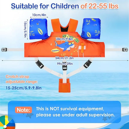 Kids Swim Vest Floaties for Children Arm Band Floaties with Adjustable Strap Swim Jacket Water Wing Pool Floating Learning Swimming
