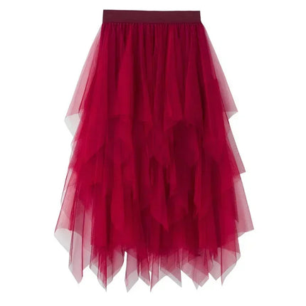 Tutu estivo gonna donna Harajuku Casual Tulle Bottom Jupe Femme Faldas moda vita alta Midi Mesh gonne abbigliamento donna Saia