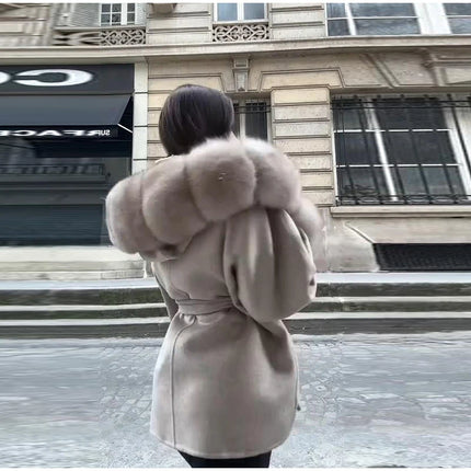 Hoody Faux Fur Furry Coats Women Fashion Belt Long Sleeve Pocket Thicken Warm Jacket 2026 Autumn Winter Urban Lady Streetwears