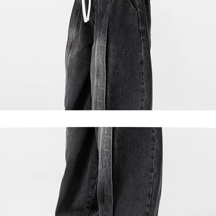 2025 Nuovi pantaloni stile harem vintage da uomo pantaloni larghi in denim hip-hop larghi da uomo jeans dritti oversize moda pantaloni in vita elastica