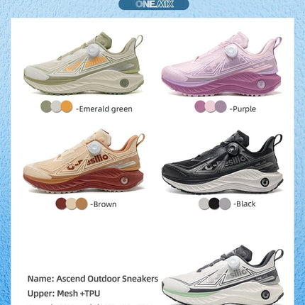 ONEMIX Autunno Inverno Outdoor Scarpe da corsa da fondo da uomo con assorbimento degli urti Scarpe da ginnastica da trekking da donna Caratteristiche resistenti all'usura PlatiNum