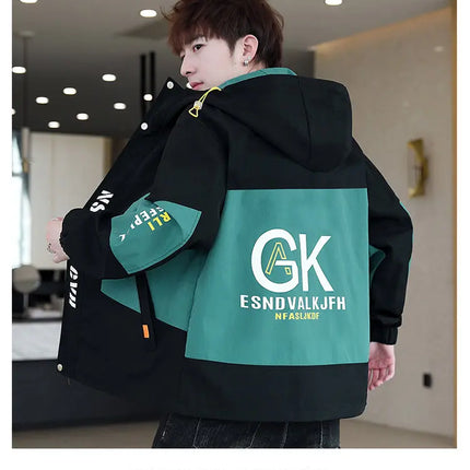Autumn Casual Men Sets Two Pieces Fashion Korean Trend Hooded Jacket + Pants Spring Baseball Uniform Suit Man Outfit