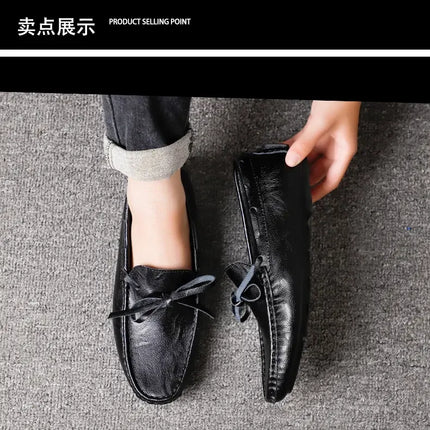 Nuovi mocassini casual Mocassini di marca con suola morbida da uomo Scarpe primaverili in pelle Comode scarpe casual da passeggio per esterni con fondo piatto