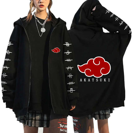 Naruto Printed Zipper Hoodie for Men and Women Casual Hoodie, Organized Top Jacket, Outerwear