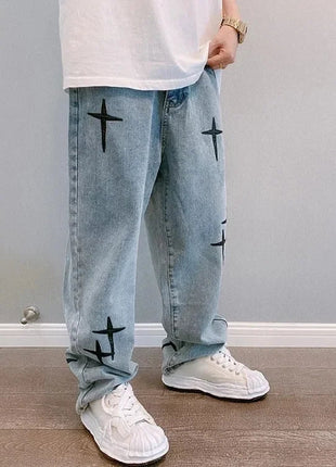 Jeans Men Wide Leg Cargo Pants Streetwear Baggy Men Korean Fashion Loose Straight Male Clothing Y2K Hip Hop Style Male Trousers PlatiNum