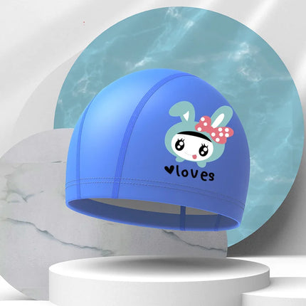 Bonnet de bain pour filles, dessin animé mignon, étanche, protection des oreilles, haute élasticité, chapeau de natation pour enfants, garçons, accessoires de natation pour bébés