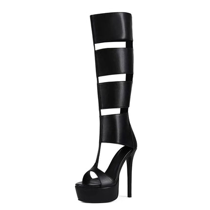 Summer sexy high heel platform  women sandal belt peep toe night party sandal PlatiNum