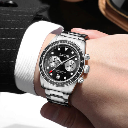 LIGE Nuovi orologi da uomo Orologi da polso al quarzo da uomo di lusso delle migliori marche Cronografo sportivo impermeabile e luminoso Relogio Masculino+BOX platinumshop