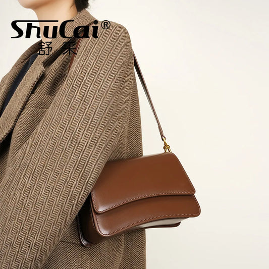 Women's Underarm Cowhide Handbags Vintage Shoulder Crossbody Bags Female Luxury Designer Womens High Quality Women's Bag 2025