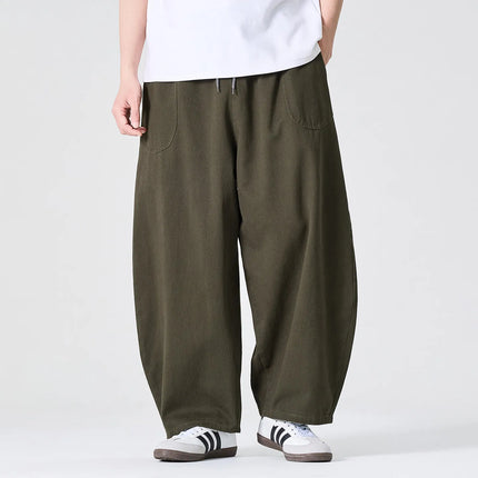 Pantaloni a Gamba Larga da Uomo, Stile Casual Harajuku, Comodi Joggers in Cotone, Pantaloni Cargo Tinta Unita, Abbigliamento Streetwear