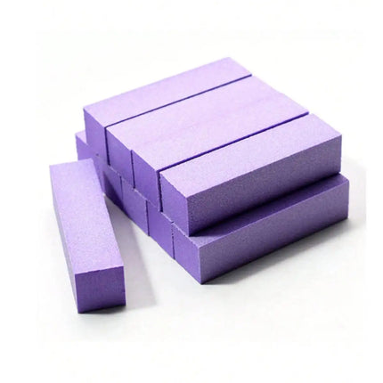 5Pc Nail Buffer Block, 3 Way 100/180 Grit Nail Sanding Block, Medium Fine Sand for Acrylic Gel Nail Polishing, Professional Manicure Pedicure Tool, Pink Purple