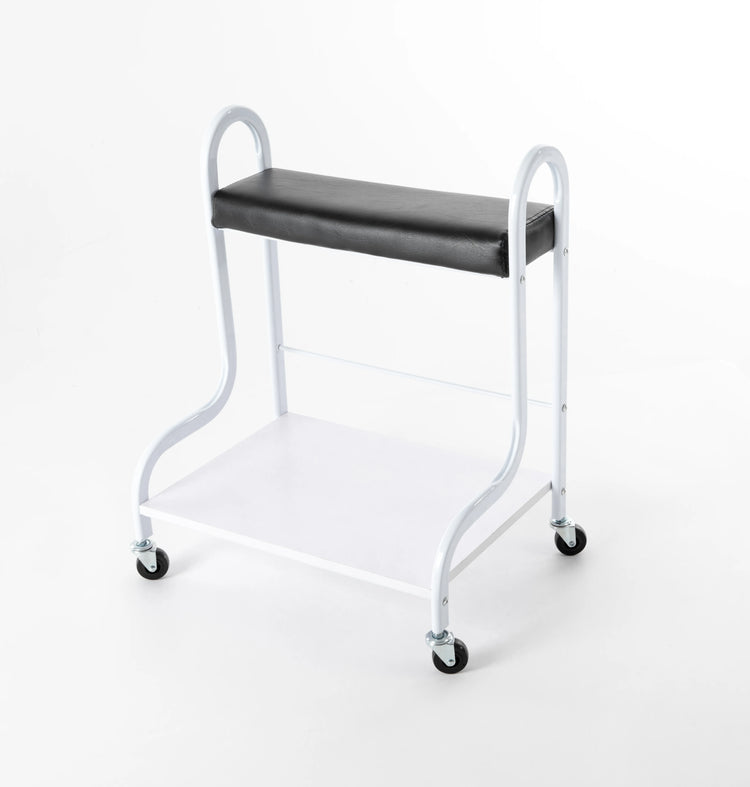 2-Tier Foot Bath Spa Trolley Cart Portable Pedicure Footrest with 4 Wheels Beauty Salon Nail Stand for Pedicures Massages Toenail Care, Load 100 kg/220.46 lbs