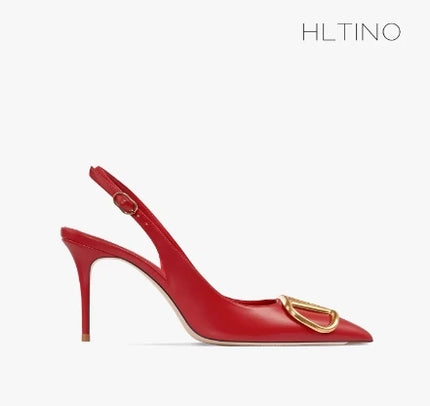 HLTINO Fahion Slingback Nero Comode Scarpe Estive da Donna Sandali con Tacco Alto 2025 Tendenza per Abito da Festa di Nozze