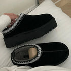 Tasman Winter Warm Wool Women's Tazz Classic Ultra Mini Platform Slippers Thick Sole Genuine Leather And Fur Snow Boots