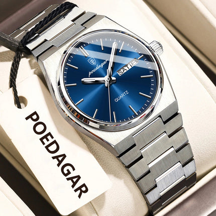 POEDAGAR Orologio da donna alla moda Orologio da polso da donna di lusso luminoso impermeabile in acciaio inossidabile Data settimana Orologi al quarzo da donna Reloj platinumshop