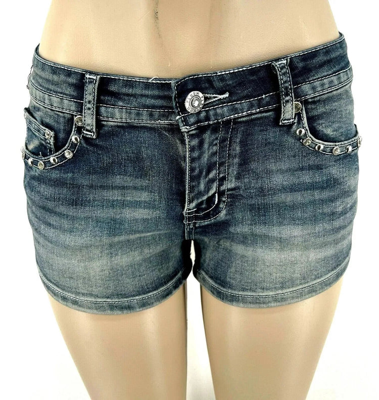 Women Rider Motorcycle Wing Rivet Embroidery Shorts Y2k Vintage Gothic Hot Girl Sexy Washed Denim Shorts Low Waist Mini Skirts PlatiNum