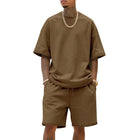 2025 100% cotone da uomo estivo stile americano sciolto High Street Hip-Hop Sport set a maniche corte con pantaloncini platinumshop