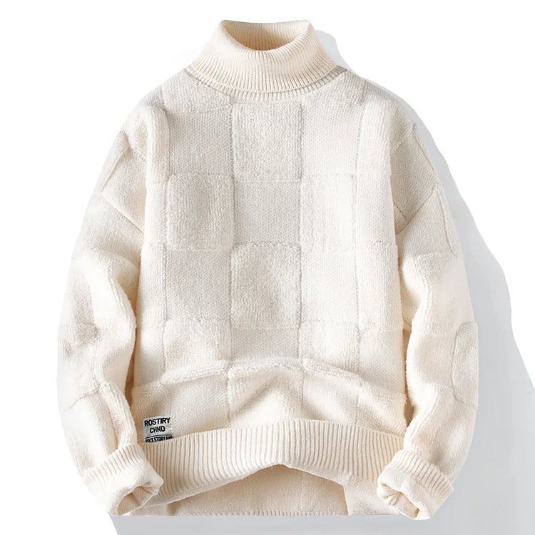 New Winter Men O-neck Knitted Pullovers Man Fleece WarmTurtlenecks Sweaters Man Casual Sweaters Quality Male Pullovers Size 4XL