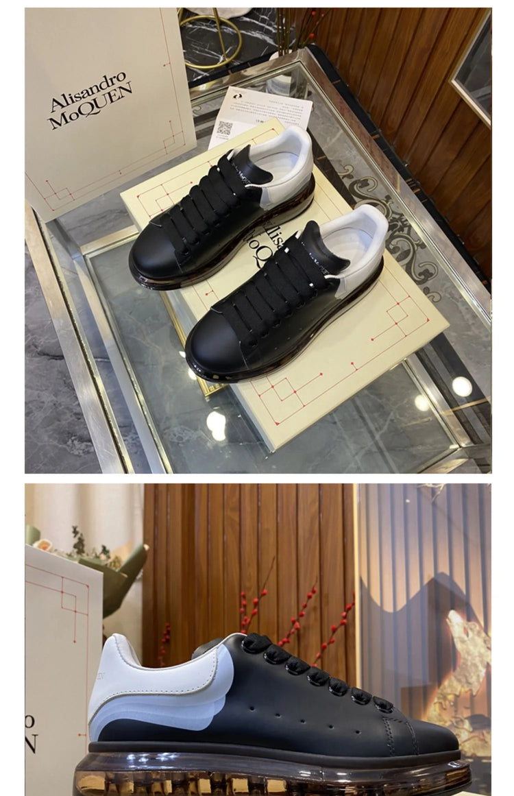 Handmade Men Casual Shoes Genuine Leather Oversize Platform Sneakers Air Cushion Trainers Man Flat Loafers Daily Office Footwear