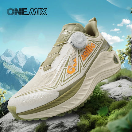 ONEMIX Sneakers da corsa per esterni Scarpe da trail elastiche da uomo Sneakers da donna leggere e traspiranti Coppia scarpe casual impermeabili PlatiNum