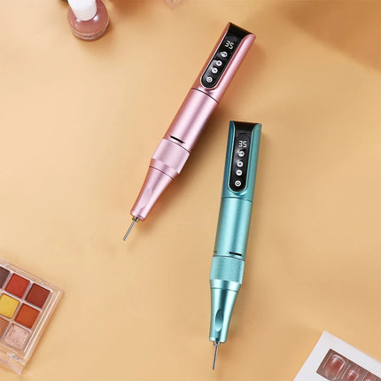 35000RPM Cordless Portable Nail Drill, Rechargeable Electric Nail File Manicure Pedicure Set, Professional Nail Art Tool for Gel Nails, Shaping Polishing for Home Salon & Nail Art Beginners