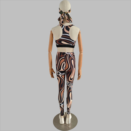 Nuovo Set Yoga da Donna 2026 con Fascia Marrone e Logo Firmato, Completo Sportivo da Donna di Marca Designer, Abbigliamento da Spiaggia platinumshop