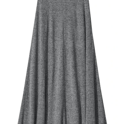 AMII Knitted Skirts For Women 2025 Autumn New Gentle A-line Long Skirt Loose Solid Color Elegant Versatile Woman Clothes12553045 PlatiNum