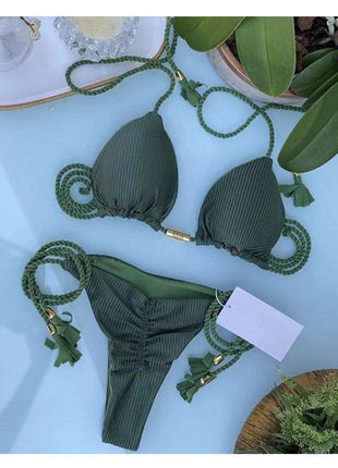 RUOTONSEPT Sexy Braiding rope Bandage Bikini Set Women's Swimsuit Two-piece Triangle Swimwear Bathing Suit Brazilian Biquinis platinumshop