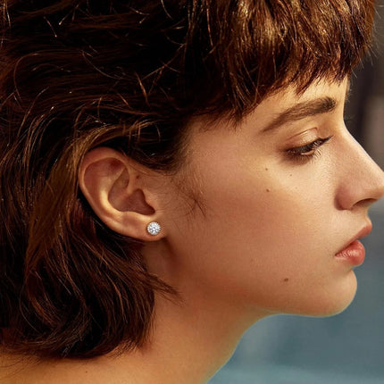 Drperfect Orecchini in argento con zirconi cubici per donna Uomo Orecchini a bottone delicati ipoallergenici placcati in oro 14 carati platinumshop