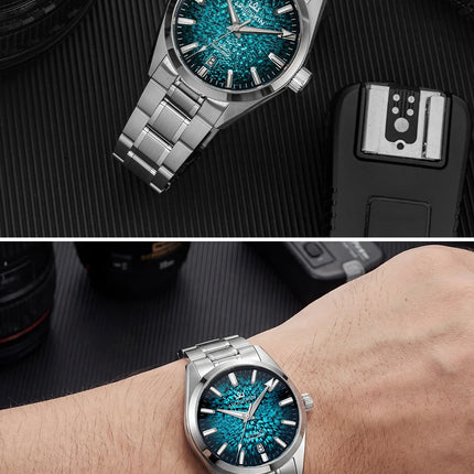 AddiesKin Men Automatic Watch Miyota 9015 Sapphire Crystal 100M Waterproof Luminous Stainless Steel Luxury Wristwatch