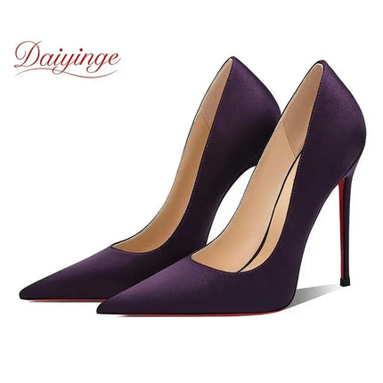 Tacchi Alti da Donna 2026 Nuova Tendenza Scarpe con Tacco a Spillo a Punta in Seta 12cm Sexy per Feste Matrimoni Scarpe di Lusso di Alta Qualità Firmate platinumshop