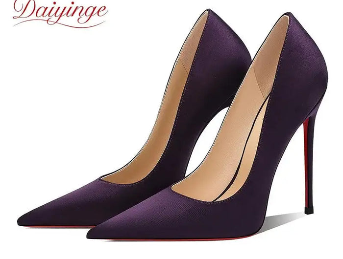 Tacchi Alti da Donna 2026 Nuova Tendenza Scarpe con Tacco a Spillo a Punta in Seta 12cm Sexy per Feste Matrimoni Scarpe di Lusso di Alta Qualità Firmate platinumshop